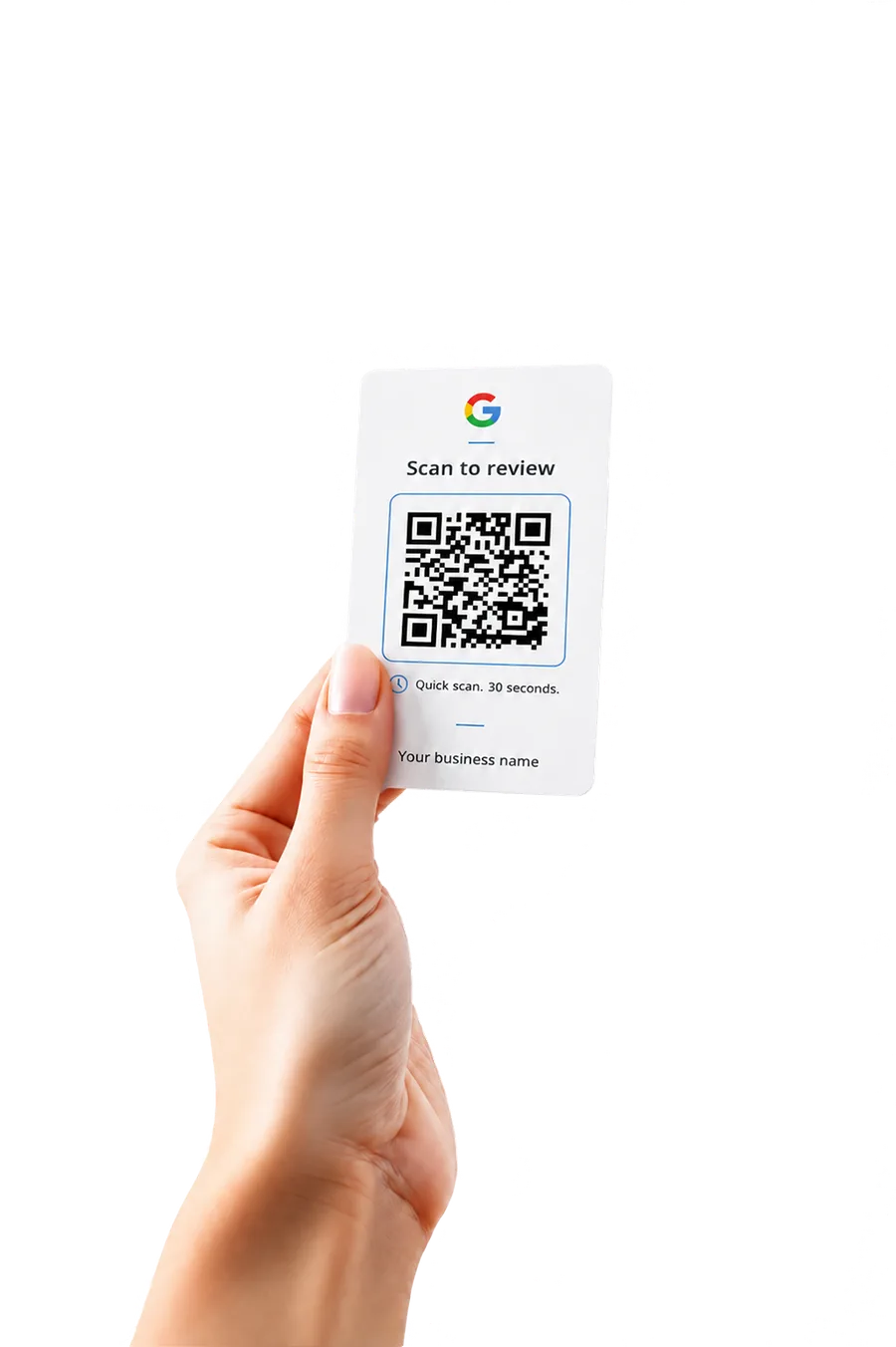 Hand holding a Wunderscan NFC review card